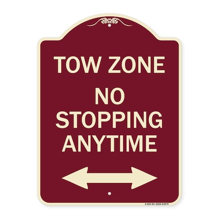 Signmission No Stopping Anytime W/ Bi-Directional Arrow Heavy-Gauge Aluminum Sign, 24" x 18", BU-1824-23579 A-DES-BU-1824-23579